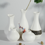 干花花瓶摆件客厅餐桌创意陶瓷装饰北欧插花花艺白色现代简约花器