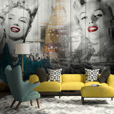 大型壁画影视背景墙沙发背景抽象另类街景墙纸现代美女海报咖啡厅