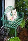 花园家居装饰 法式乡村 个性创意做旧复古铁艺双人椅 公园椅 园艺