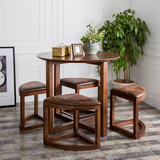 北欧创意实木餐椅酒店餐桌椅组合咖啡厅休闲桌椅时尚小户型餐凳子