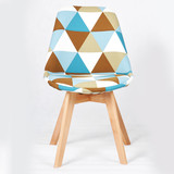 简约设计伊姆斯包布椅子曲线休闲餐椅家用办公椅欧洲榉木脚实木