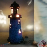 新品礼物陶瓷小台灯夜灯可爱生日温馨 地中海床头灯塔卧室装饰台