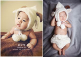 出租百天宝宝拍照服满月服装婴儿创意欧美毛线套餐装儿童摄影道具