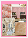 包邮欧式玫瑰花PVC自粘墙纸加厚粉色客厅电视背景防水壁纸墙贴
