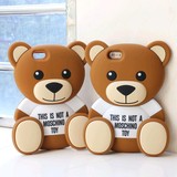 MOSCHINO小熊iPhone6 plus硅胶手机壳苹果5s泰迪熊全包保护套4.7