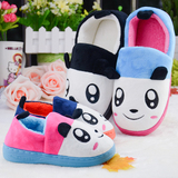 2015年新款卡通熊猫超萌亲子棉拖鞋包跟棉鞋儿童冬季加绒防滑棉鞋