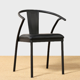 餐椅欧式铁皮椅子靠背椅 金属椅子户外铁艺凳椅坐垫复古工业铁椅
