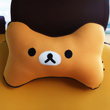 2015新款韩国可爱卡通轻松熊车用头枕汽车颈枕靠枕头夏季新品对装