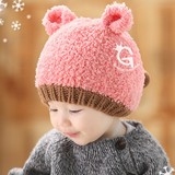 韩版男童女童宝宝帽子婴儿帽子秋冬儿童冬天帽子保暖宝宝毛线帽子