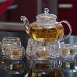 茶爱斯  玻璃花茶壶 耐热玻璃茶具套装 整套功夫茶具 有漏盖600ML