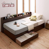 百意空间定制板式双人床单人床带抽屉沙发床矮床低箱床1.5米1.8米