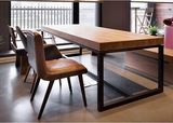 高档欧式铁艺实木餐桌 简约创意办公桌 地中海式酒店餐厅家庭餐桌