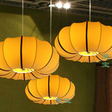 中式海洋南瓜布艺吊灯创意餐厅茶楼饭厅过道书房工程吊灯古典宫灯