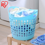 爱丽思IRIS 家用大号脏衣服蓝塑料篓子软质塑料收纳筐污衣篮