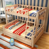 实木双层床 上下铺床儿童床成人高低床子母床储物床两层床可拆卸