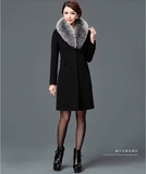 2015新款冬装奢华超大毛领羊绒大衣女气质外套修身中长款呢子大衣