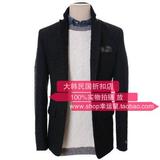 现货ZIOZIA 韩国代购15冬男黑色羊毛混纺西服外套CAV/AAV4KG1101