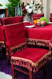 澳而春 红色桌布 雪尼尔餐桌布艺 台布 婚庆椅垫椅套 套装 可定做