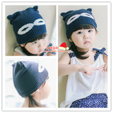 韩版儿童针织帽 秋冬男童女童宝宝帽子全棉套头帽 外贸原单