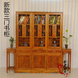 中式单个实木玄关柜南榆木仿古雕花书柜组合古典书架书橱隔断家具