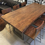美式做旧复古铁艺实木会议桌长桌餐桌椅家具办公洽谈桌电脑桌组合