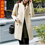 2015秋冬新款女羊毛茧型大码加厚呢子大衣韩版女装中长款毛呢外套