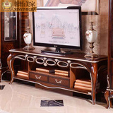 新古典电视柜深色实木雕花电视柜酒柜组合客厅地柜矮柜欧式家具