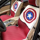 超级英雄美国队长超人汽车坐垫冰丝夏季卡通座垫手编免绑女凉垫