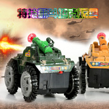 儿童电动闪光特技翻斗坦克车玩具   创意坦克车小汽车模型玩具