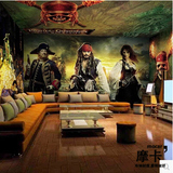 加勒比海盗大型壁画餐厅酒吧KTV主题休闲站网吧复古工装墙纸