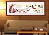 客厅装饰画办公室有框画家和万事兴字书房挂画年年有鱼大尺寸墙画