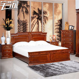 宅家全柚木床1.8米缅甸柚木家具全实木双人床1.5米现代中式实木床