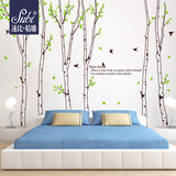 超大型创意白桦树可移除客厅卧室温馨电视背景墙装饰墙贴纸贴画