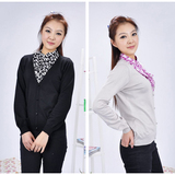 韩国女装 百搭套头女款针织衫 2色百搭打底衫 淑女通勤装 假两件