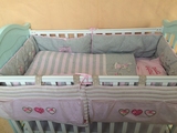 外贸婴儿床品套装婴儿床上用品纯棉床围床笠被子收纳床挂枕套包邮
