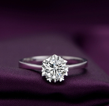 钻戒女正品钻石戒指18K金白金铂金结婚求婚对戒女戒1克拉裸钻定制