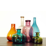 3件包邮 人工制 气泡彩色玻璃花瓶 水培瓶 插花器玻璃装饰瓶GC002