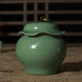 特价茶叶罐陶瓷密封罐青花瓷迷你可爱龙泉青瓷茶叶罐冰裂茶叶罐