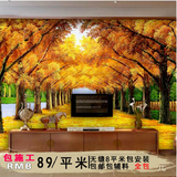 大型壁画定制欧式油画田园秋色树林电视客厅卧室餐厅背景墙纸壁纸