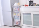 日式厨房塑料抽屉式透明收纳盒多层自由组合整理柜子