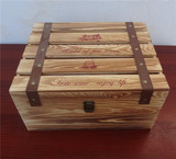 高档红酒木盒六支红酒木箱6只装烤色红酒箱葡萄酒礼盒包装礼品盒