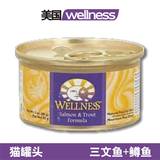 【猫用品专卖】美国Wellness无谷猫罐头 三文鱼+鳟鱼 85g 黄