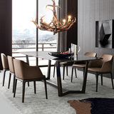 北欧实木餐桌简约现代大理石餐桌水曲柳全实木现代餐桌椅极美家具