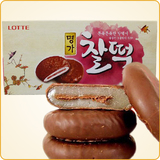 韩国进口食品传统糕点心乐天巧克力打糕派186gQ饼好吃的零食饼干