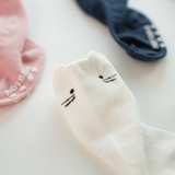韩版儿童袜子秋冬女童可爱猫咪松口精梳棉中通袜婴儿宝宝纯棉袜子