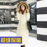 冬装新款韩版超长款修身加厚棉服过膝大码带毛领羽绒服女外套大衣