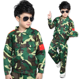 儿童迷彩服新款夏季长袖军装军训套装男童少儿兵娃娃夏令营演出服