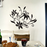 创意电视背景墙墙贴装饰3d立体墙贴画卧室亚克力墙壁贴纸植物花卉