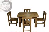 老榆木全实木餐桌椅子组合自然边餐桌住宅家具原生态实木家具简约