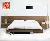 实木床 日式韩式榻榻米床1.8米单双人床简约现代板式床实木高箱床